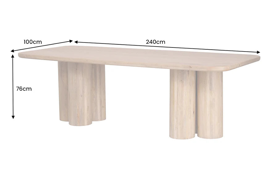 ART DECO dining table 240cm mango wood natural