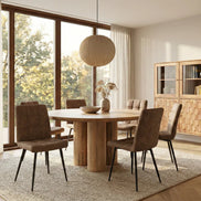 Dining table ART DECO O 140cm round natural solid mango wood