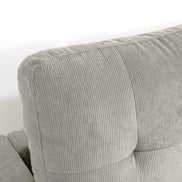 STOCKHOLM corner sofa 220 cm 3-seater spring core corduroy grey-beige