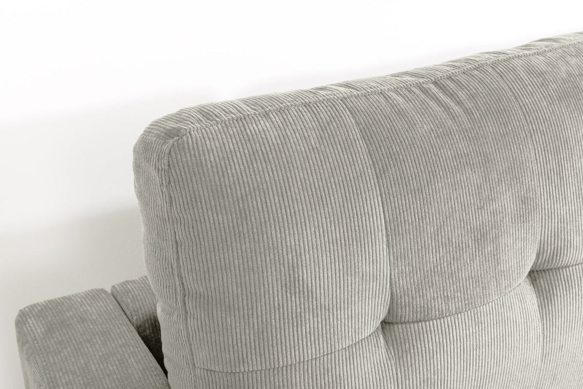 STOCKHOLM corner sofa 220 cm 3-seater spring core corduroy grey-beige