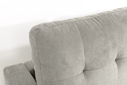STOCKHOLM corner sofa 220 cm 3-seater spring core corduroy grey-beige
