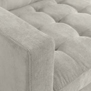 STOCKHOLM corner sofa 220 cm 3-seater spring core corduroy grey-beige