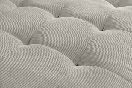 STOCKHOLM corner sofa 220 cm 3-seater spring core corduroy grey-beige