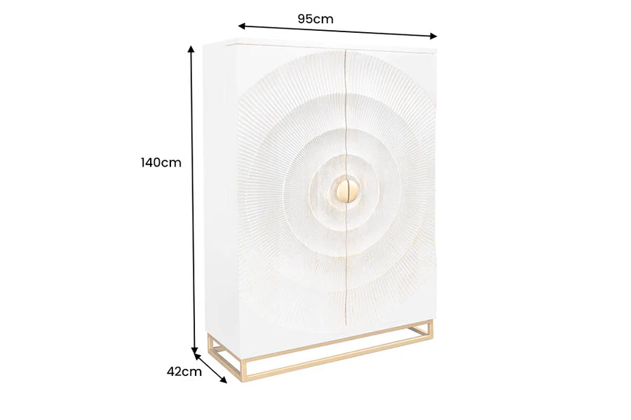 Bárszekrény GOLDEN SUNSET 140 cm 3D mangófa fehér