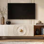 TV-szekrény GOLDEN SUNSET 180 cm 3D mangófa fehér