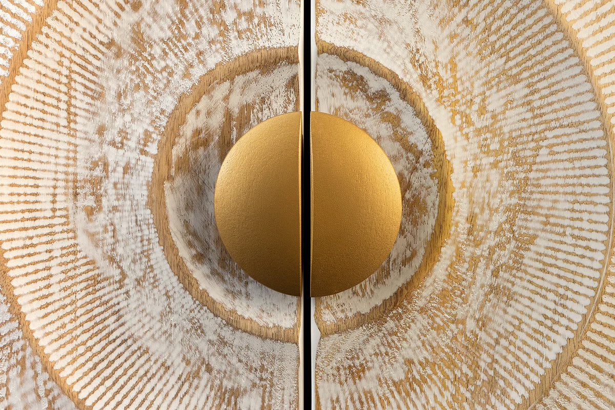 TV-szekrény GOLDEN SUNSET 180 cm 3D mangófa fehér