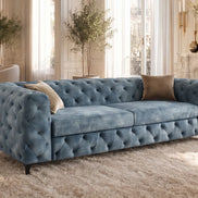 Kanapé MODERN BAROCK 235 cm 3 személyes bársony petrolkék