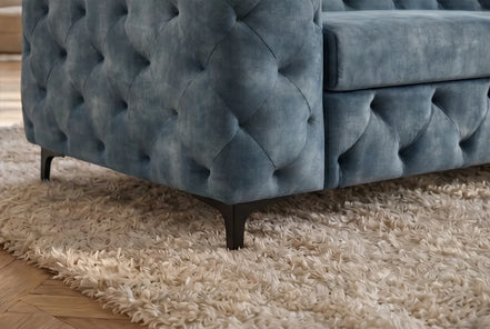 Kanapé MODERN BAROCK 235 cm 3 személyes bársony petrolkék