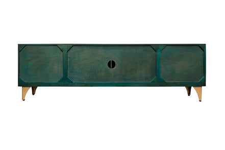 TV cabinet GOLDEN SUNSET 180 cm 3D mango wood turquoise