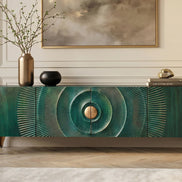 TV cabinet GOLDEN SUNSET 180 cm 3D mango wood turquoise