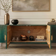 TV cabinet GOLDEN SUNSET 180 cm 3D mango wood turquoise