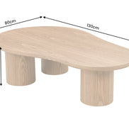 ORGANIKO coffee table 130cm oak wood look natural
