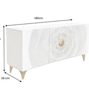 Komód GOLDEN SUNSET 140 cm 3D mangófa fehér