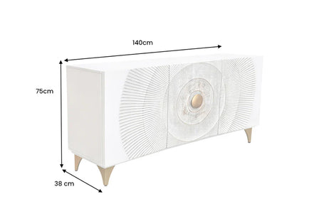 Komód GOLDEN SUNSET 140 cm 3D mangófa fehér