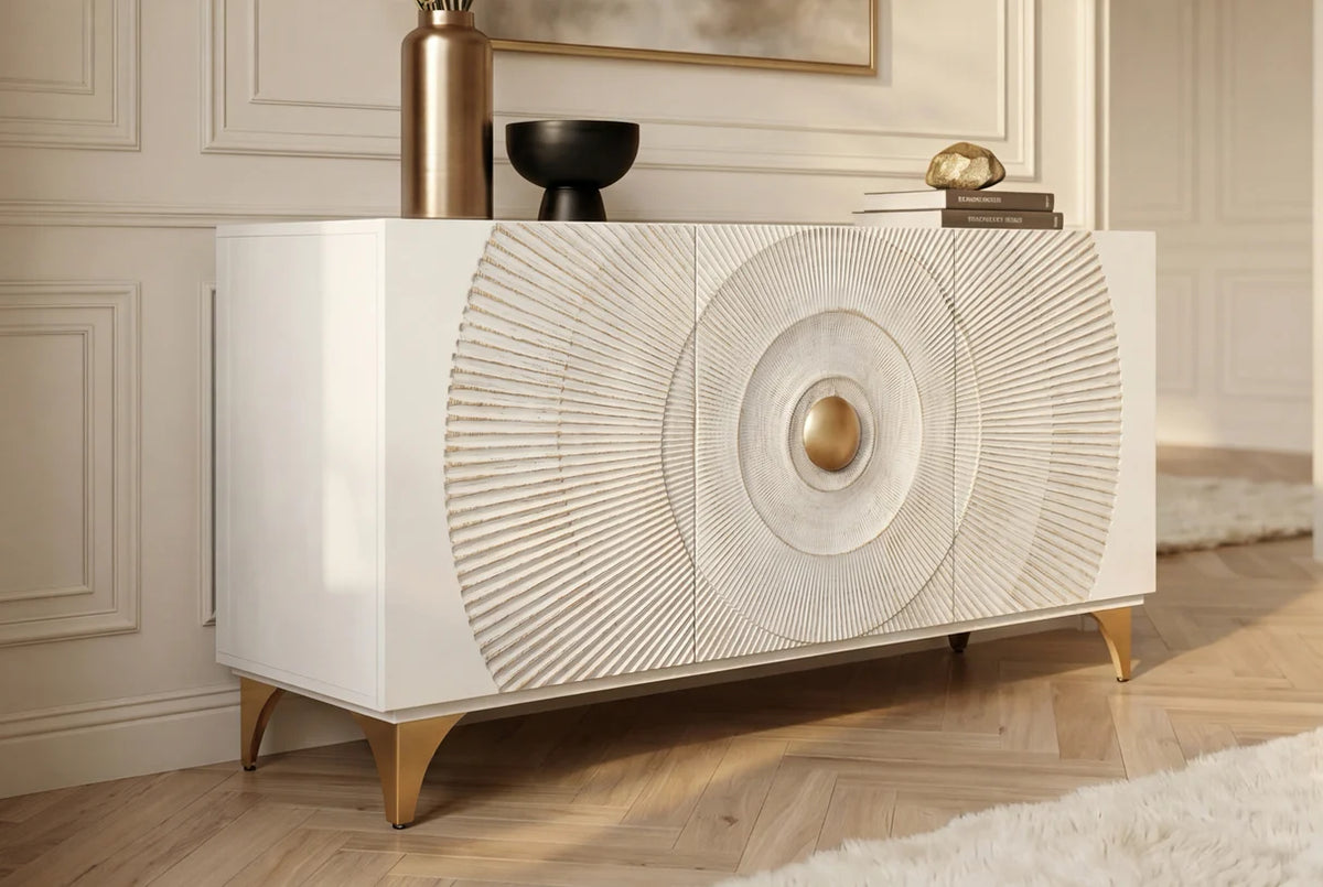 Komód GOLDEN SUNSET 140 cm 3D mangófa fehér