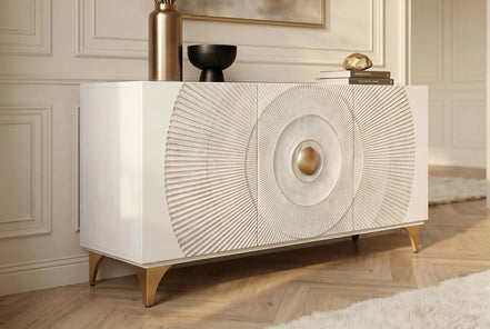 Komód GOLDEN SUNSET 140 cm 3D mangófa fehér