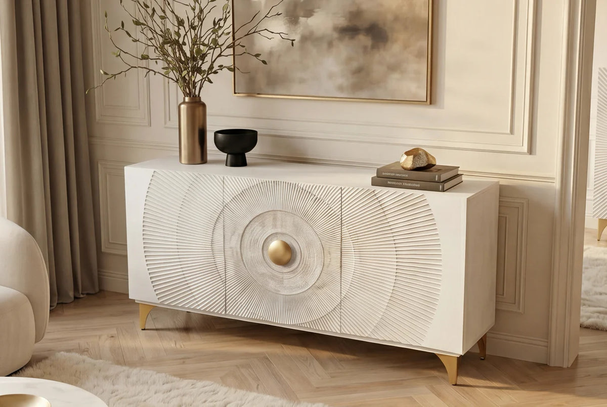 Komód GOLDEN SUNSET 140 cm 3D mangófa fehér