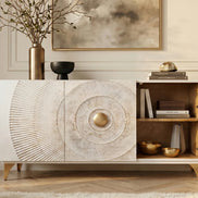 Komód GOLDEN SUNSET 140 cm 3D mangófa fehér
