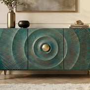 Komód GOLDEN SUNSET 140 cm 3D mangófa türkiz