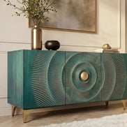 Komód GOLDEN SUNSET 140 cm 3D mangófa türkiz
