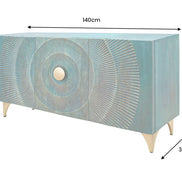 Komód GOLDEN SUNSET 140 cm 3D mangófa türkiz