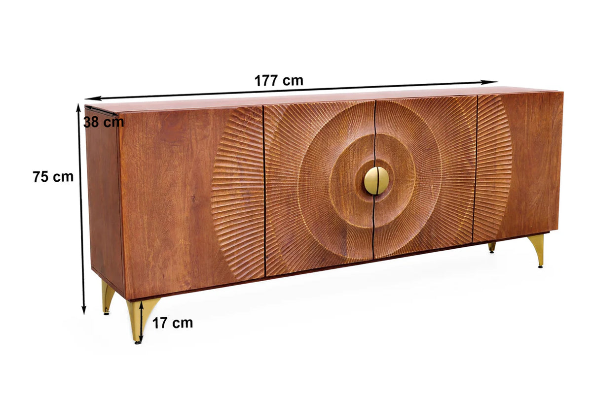 Komód GOLDEN SUNSET 180 cm 3D mangófa barna