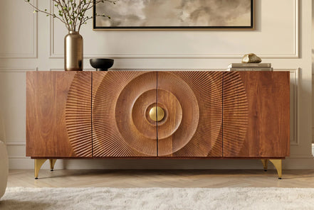 Komód GOLDEN SUNSET 180 cm 3D mangófa barna