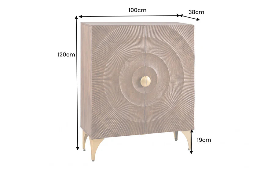 High sideboard GOLDEN SUNSET 120 cm 3D mango wood brown