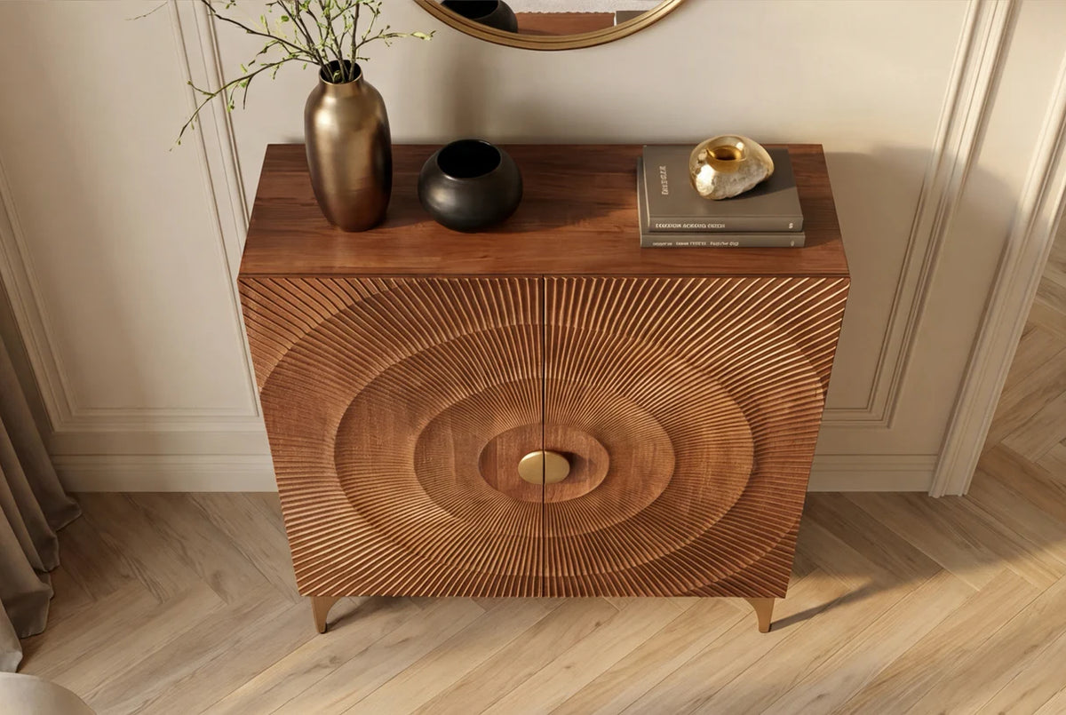 High sideboard GOLDEN SUNSET 120 cm 3D mango wood brown