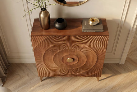 High sideboard GOLDEN SUNSET 120 cm 3D mango wood brown