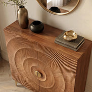 High sideboard GOLDEN SUNSET 120 cm 3D mango wood brown
