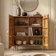 High sideboard GOLDEN SUNSET 120 cm 3D mango wood brown