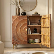 High sideboard GOLDEN SUNSET 120 cm 3D mango wood brown