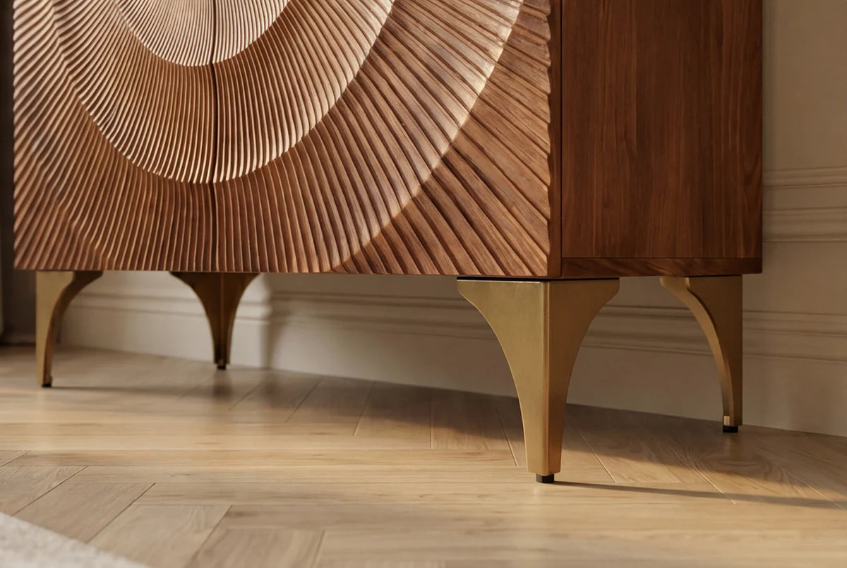 High sideboard GOLDEN SUNSET 120 cm 3D mango wood brown