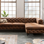 MODERN BAROCK corner sofa 275 cm microfiber antique brown