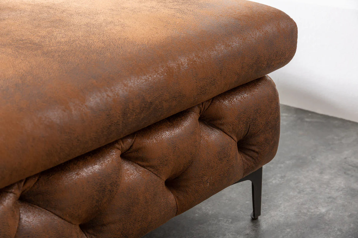 MODERN BAROCK corner sofa 275 cm microfiber antique brown