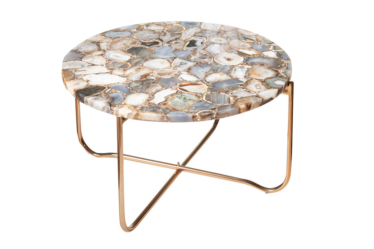 NOBLE coffee table 62cm agate blue white