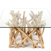 Driftwood dohányzóasztal váz, 80 × 80 × 40 cm
