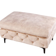 MODERN BAROCK velvet footstool, champagne color