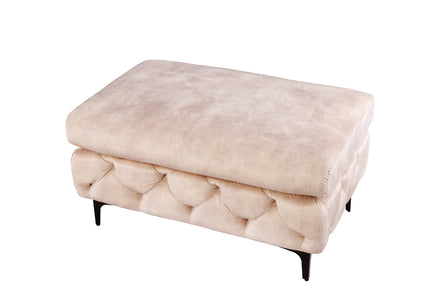 MODERN BAROCK velvet footstool, champagne color