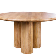 Dining table ART DECO O 140cm round natural solid mango wood