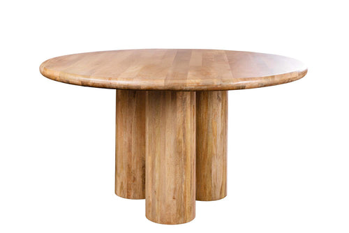 Étkezőasztal ART DECO O 140 cm kerek természetes tömör mangófa