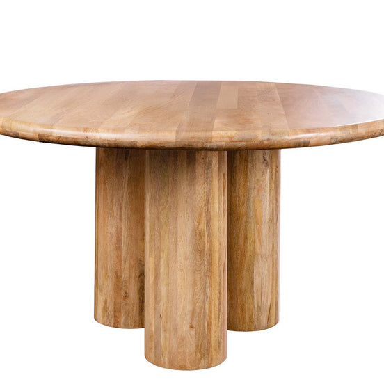 Dining table ART DECO O 140cm round natural solid mango wood