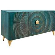 Komód GOLDEN SUNSET 140 cm 3D mangófa türkiz