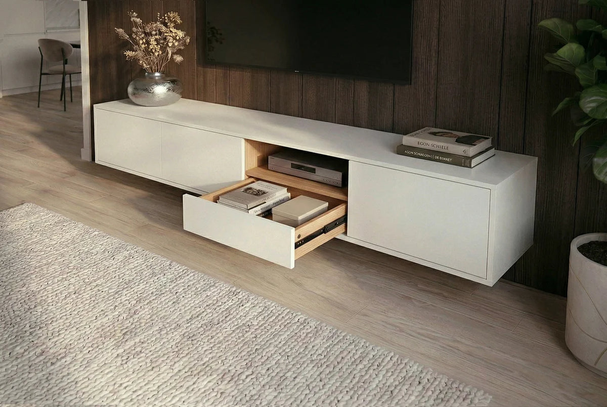 Loft függesztett TV-szekrény, 200 cm