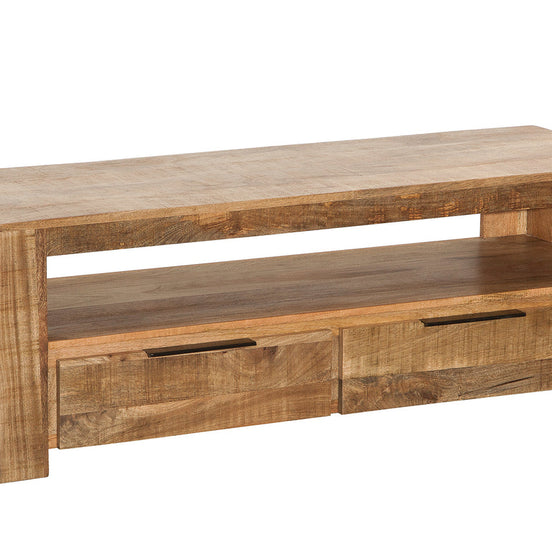 TV-szekrény IRON CRAFT 130 cm ipari stílusú mangófa natúr