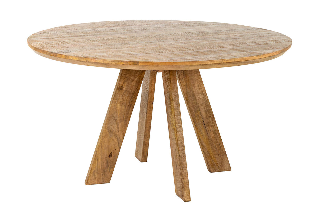 Étkezőasztal ART WOOD O 140 cm kerek mangófa természetes barna