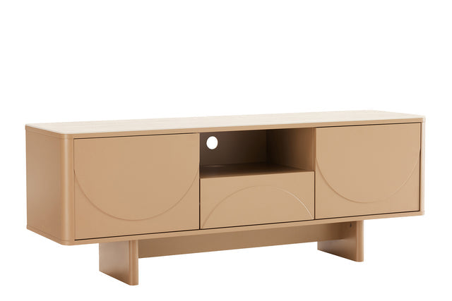 TV Board SAVOY 150cm 3D natural w/ travertine marble ceramic top
