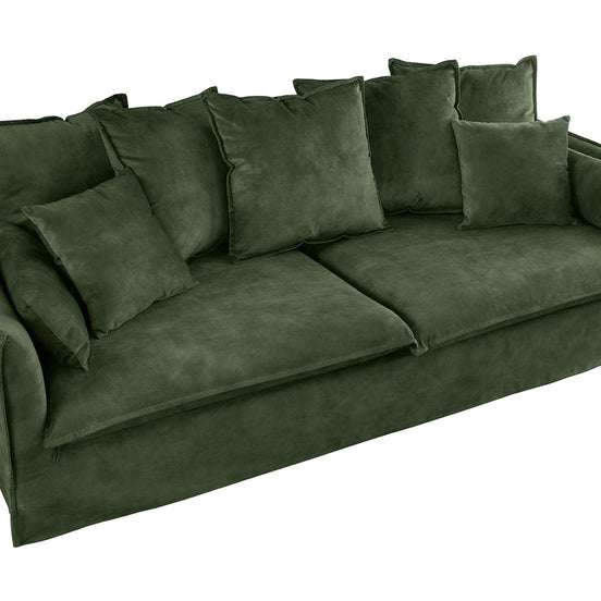 Kanapé HEAVEN 200 cm 3 személyes levehető huzat bársony sötétzöld