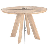 ART WOOD dining table 100cm round mango wood brown